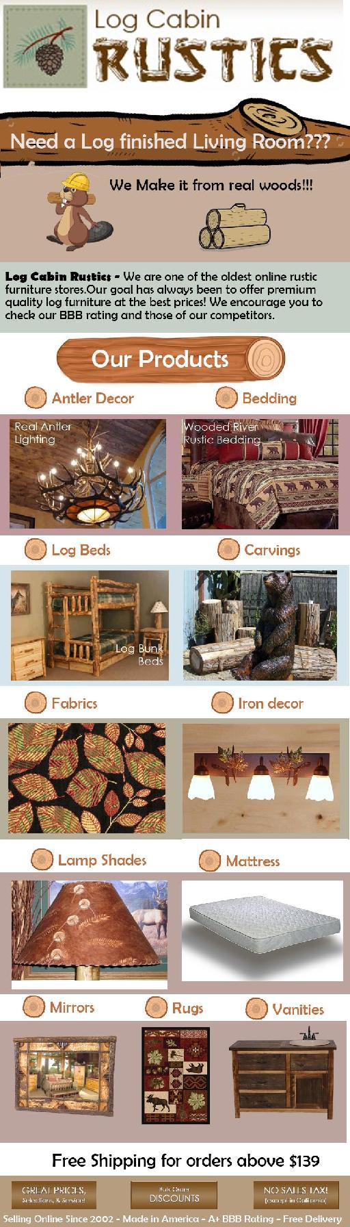 Log Cabin Furniture Infographics